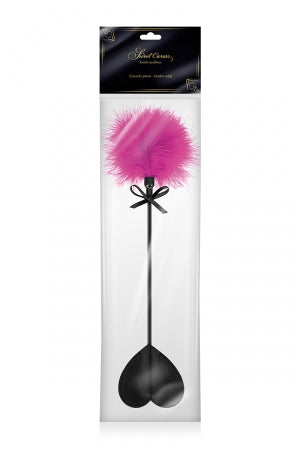Tapette coeur avec pompon fuchsia