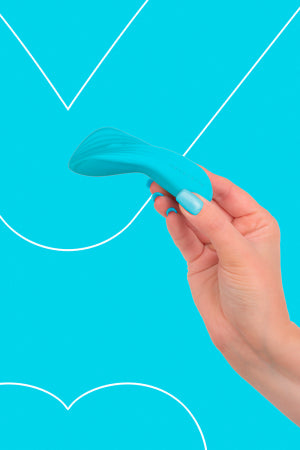Mini vibro rechargeable SilkenTouch bleu · Fairygasm · vue 2