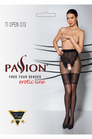 Collants ouverts TI013 20/40 deniers noir