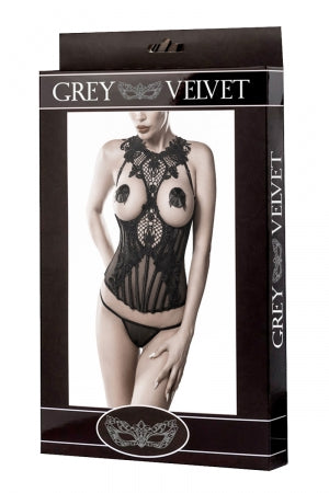 Bustier seins nus et string
