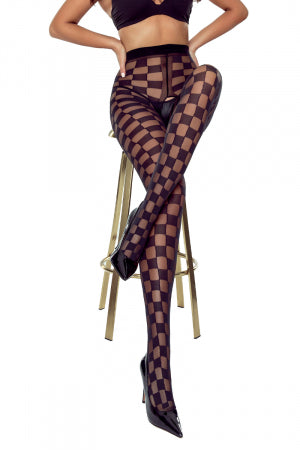 Collants ouverts 20 deniers noir taille haute