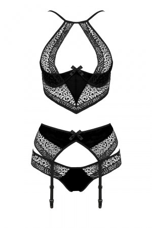Ensemble à jarretelles Scarlet noir Passion