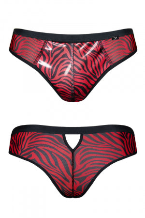 Slip type brésilien zébré rouge et noir