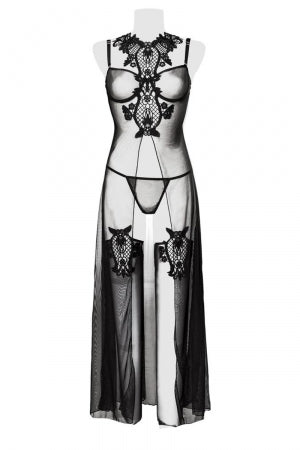 Set déshabillé tulle et dentelle 2 pièces