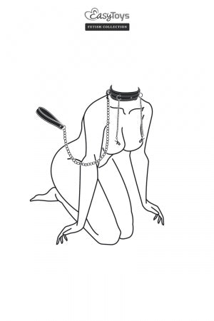 Collier cuir avec chaînes de seins
