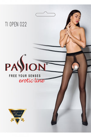 Collants ouverts couture noir