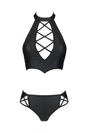Bustier et string faux cuir Nancy Passion