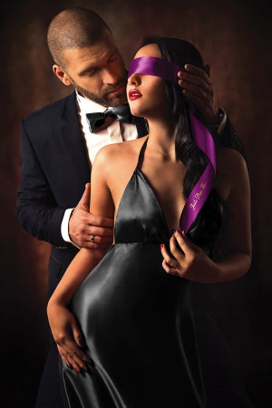 Bandeau BDSM satin pourpre