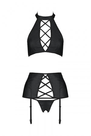 Ensemble sexy faux cuir Nancy Passion