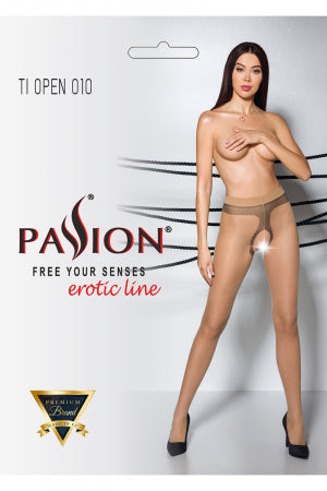 Collants ouverts 20 deniers beige 3