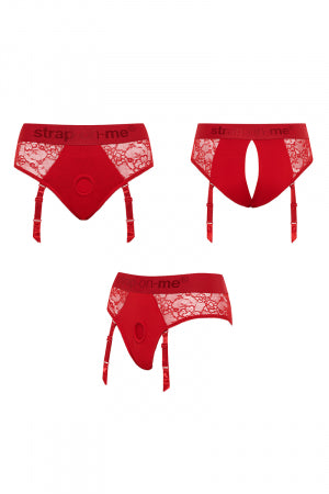 Harnais lingerie Diva (rouge) Strap On Me