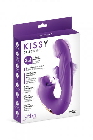 Vibromasseur rabbit 3-en-1 Kissy violet