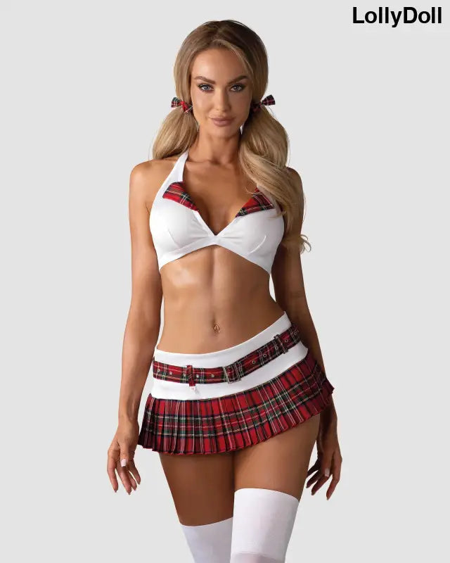 Découvrez le superbe costume Schooly en rouge et blanc, parfait pour ajouter une touche de séduction à vos soirées déguisées. Avec sa coupe ajustée et ses couleurs vibrantes, ce costume sexy mettra en valeur votre silhouette avec élégance. Disponible chez LollyDoll pour un look irrésistible et plein de style.