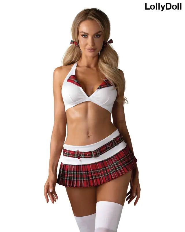 Découvrez le superbe costume Schooly en rouge et blanc, parfait pour ajouter une touche de séduction à vos soirées déguisées. Avec sa coupe ajustée et ses couleurs vibrantes, ce costume sexy mettra en valeur votre silhouette avec élégance. Disponible chez LollyDoll pour un look irrésistible et plein de style.