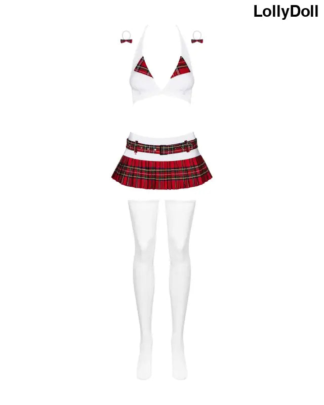 Découvrez le superbe costume Schooly en rouge et blanc, parfait pour ajouter une touche de séduction à vos soirées déguisées. Avec sa coupe ajustée et ses couleurs vibrantes, ce costume sexy mettra en valeur votre silhouette avec élégance. Disponible chez LollyDoll pour un look irrésistible et plein de style.
