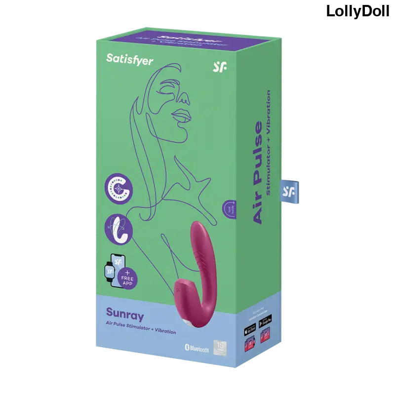 Découvrez le Stimulateur clitoridien et Vibromasseur point G Satisfyer Sunray en violet, un jouet sensuel conçu pour offrir des plaisirs intenses. Profitez de ses vibrations puissantes pour stimuler vos zones érogènes préférées. Un incontournable pour des moments de plaisir en solo ou en couple. Disponible chez LollyDoll.