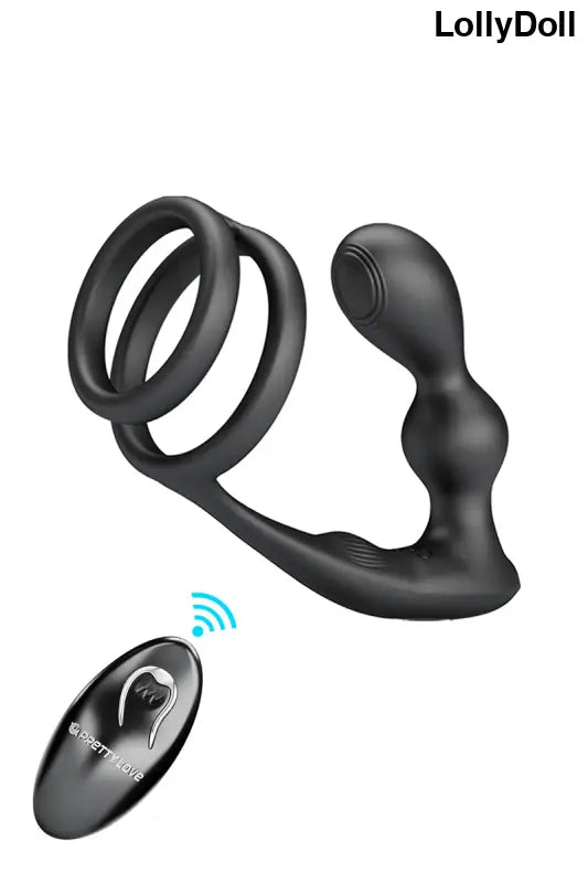 Anneau en silicone noir avec télécommande.