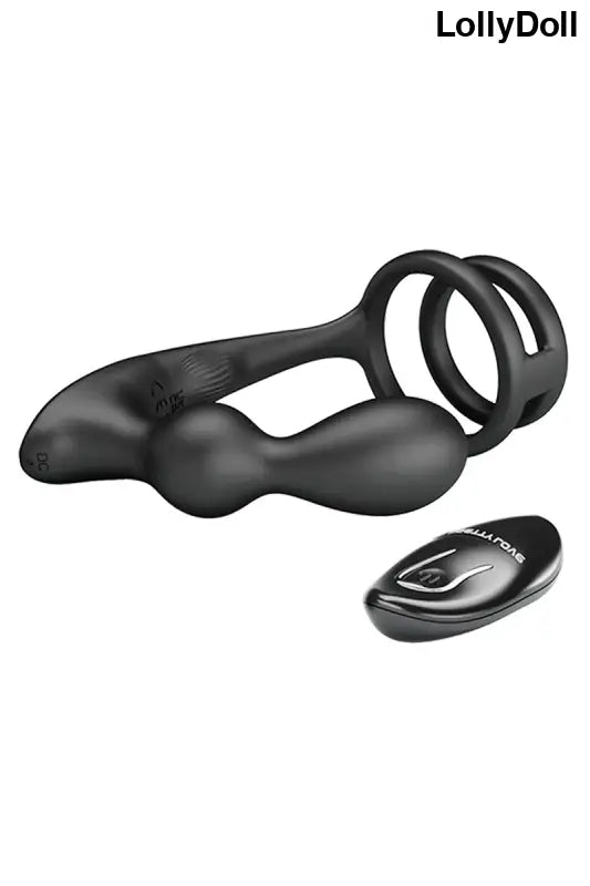 Anneau en silicone noir avec télécommande.