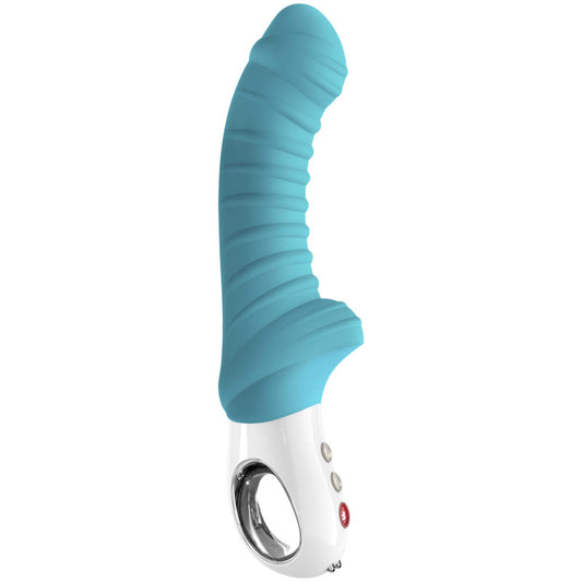 Tiger – Vibromasseur strié et stimulateur de point G Pétrole pour des orgasmes à l'infini disponible chez LollyDoll