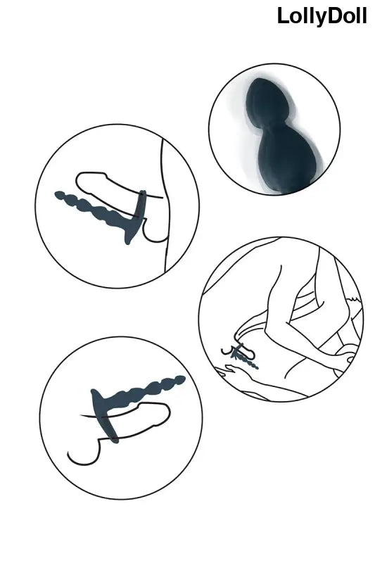 Croquis du mode d'utilisation du vibromasseur cockring pour double pénétration sur LollyDoll