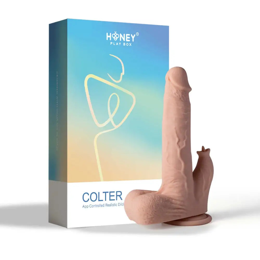 Gode réaliste vibrant va-et-vient et lécheur avec application, 21 cm de longueur et couleur disponible chez LollyDoll